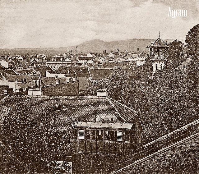 Uspinjača 1910-ih godina, pogled sa Strossmayerovog šetališta